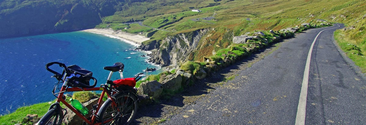 Cycling to Keem Beach on Achill Island